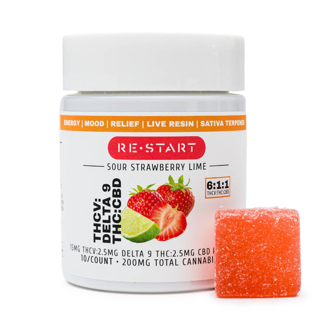 THCV Delta 9 THC CBD 20MG Energies Gummies Strawberry (6:1:1) / 10-ct (Reg. Price $35)